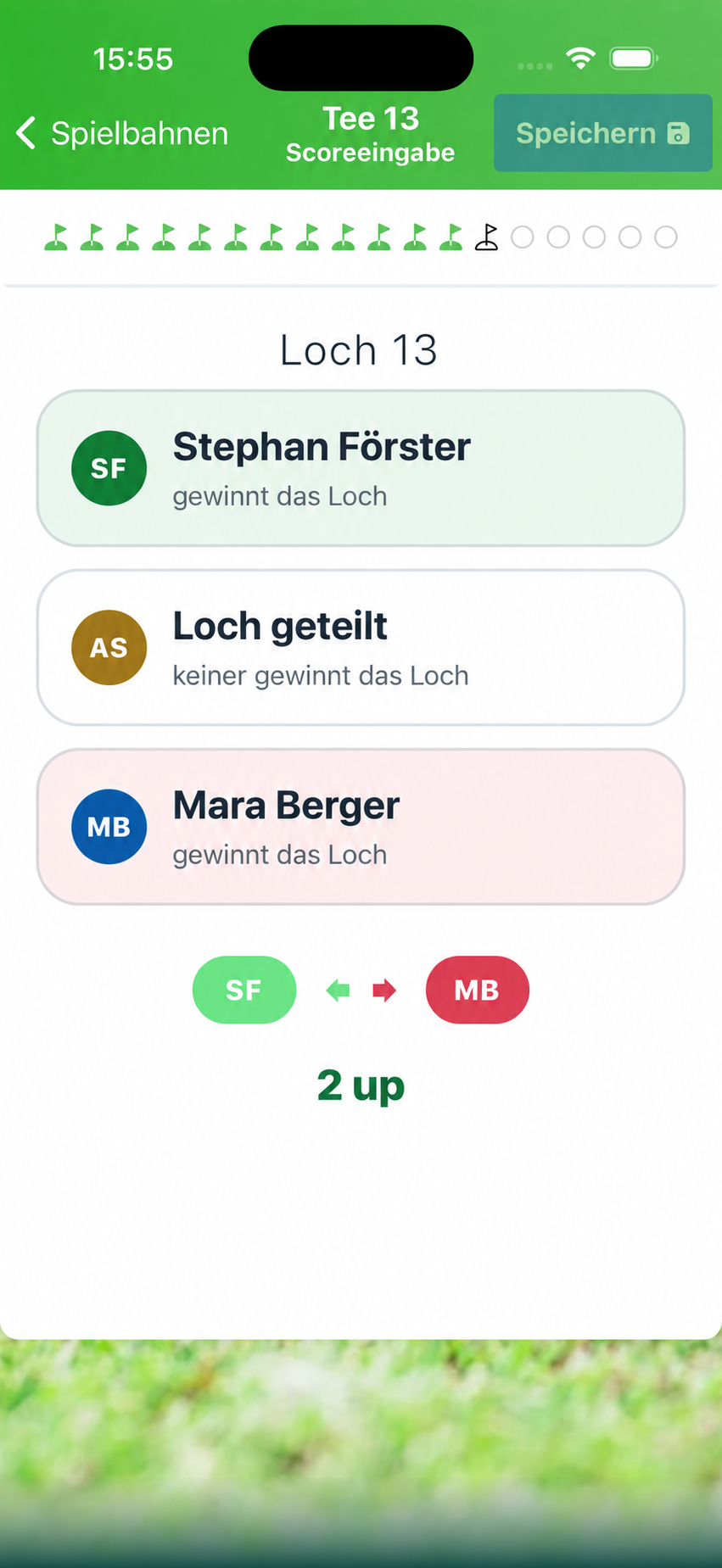 Intuitive Matchplay-Eingabe zwischen Stephan Förster und Mara Berger